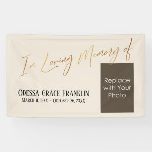 Banderoles In Love Memory of Gold on Cream avec espace photo