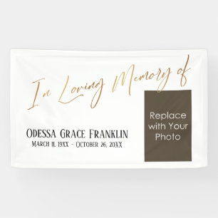 Banderoles In Love Memory of Gold on White avec espace photo