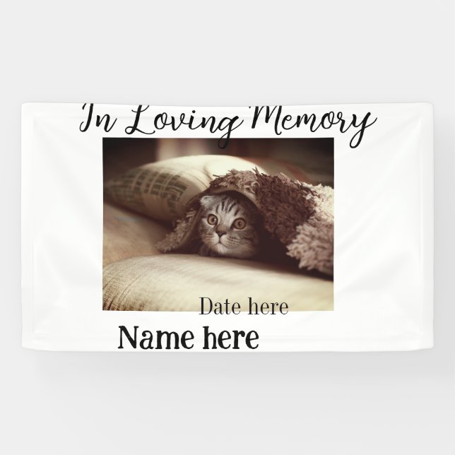Banderoles In loving memory memorial keepsake add pet name (Horizontal)