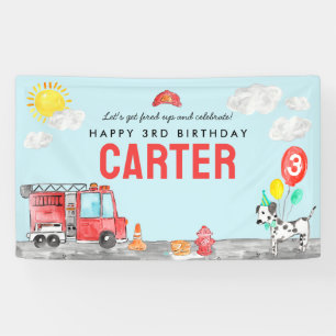 Banderoles Incendie Camion Anniversaire de enfant pompier