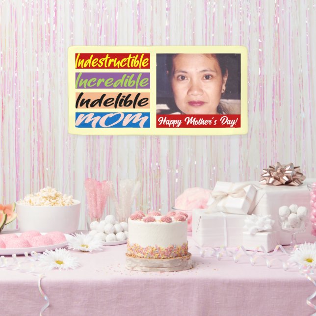 Banderoles Indestructible, Incroyable, Indébile Maman (Fête)