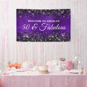 Banderoles Indigo Violet Pailleté Noir 50 & Fantastique Anniv