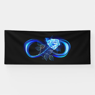 Banderoles Infini lumineux avec rose bleue