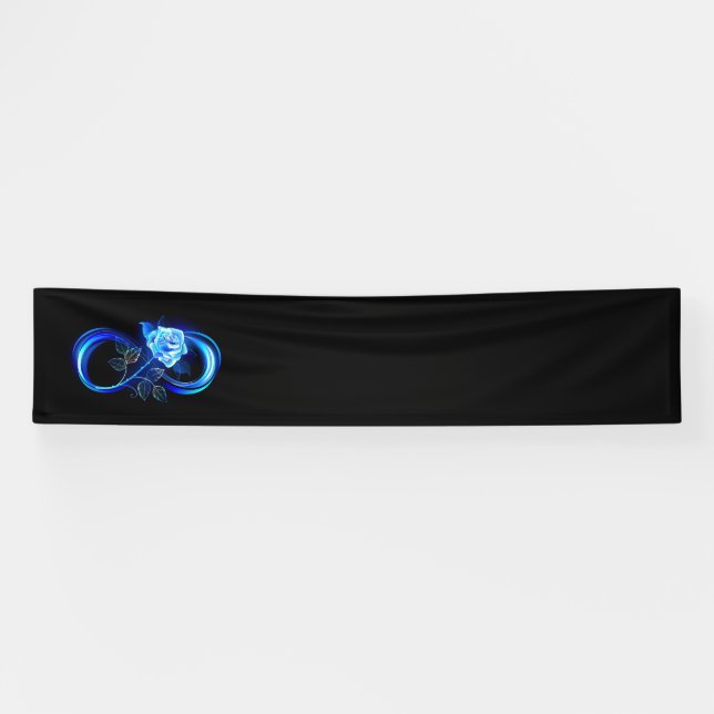 Banderoles Infini lumineux avec rose bleue (Horizontal)