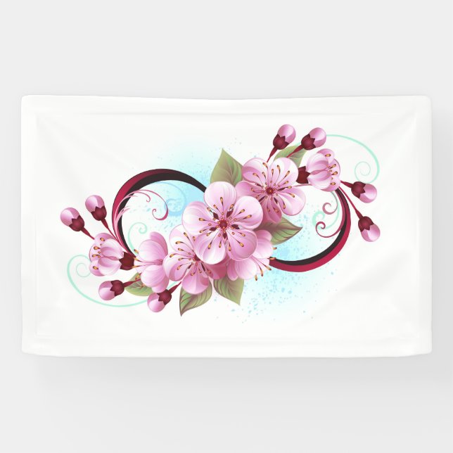 Banderoles Infinité avec les fleurs Sakura (Horizontal)