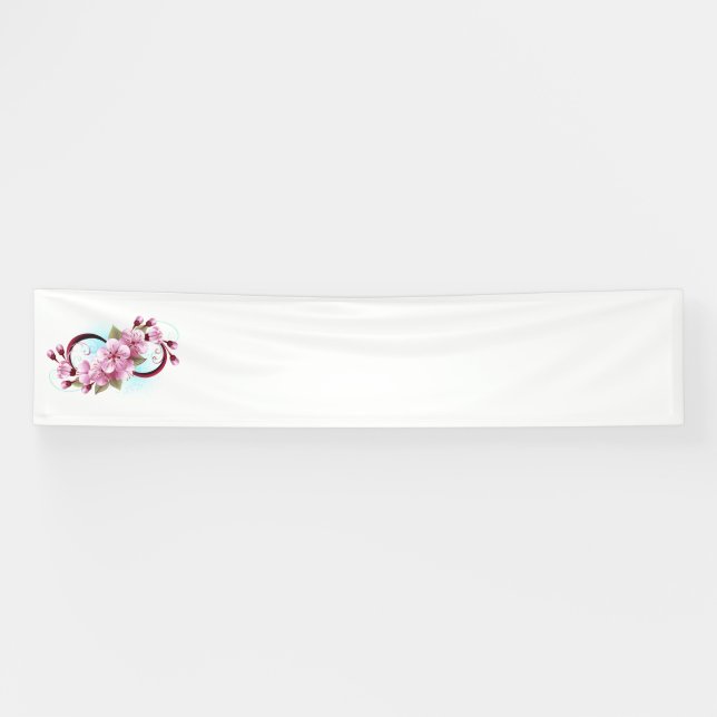 Banderoles Infinité avec les fleurs Sakura (Horizontal)