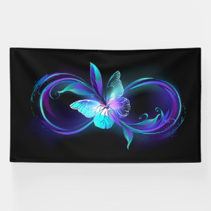 Banderoles Infinité brillante avec papillon magique