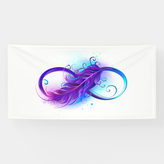 Banderoles Infinity with purple feather (Horizontal)