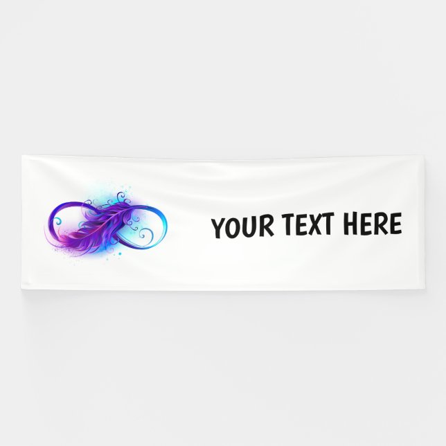 Banderoles Infinity with purple feather (Horizontal)