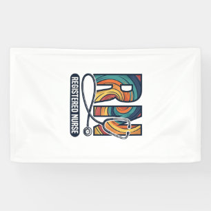 Banderoles Infirmière diplômée IR Vintage Rainbow Vector Desi