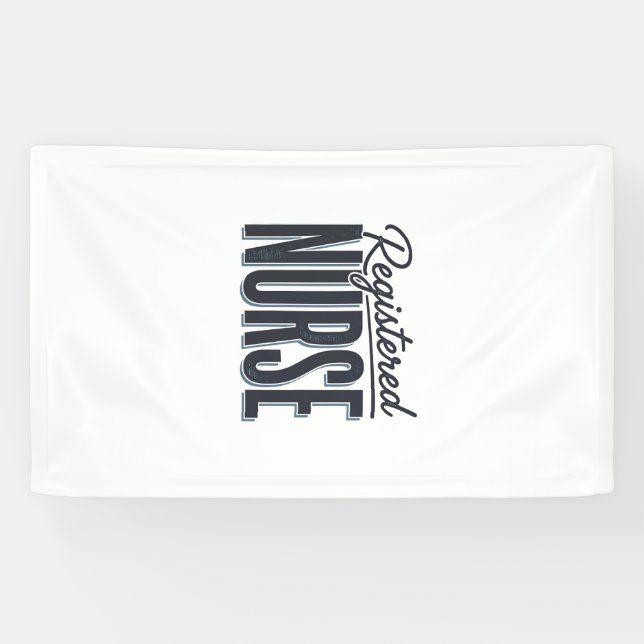 Banderoles Infirmière diplômée Script Typographie Vector Desi (Horizontal)