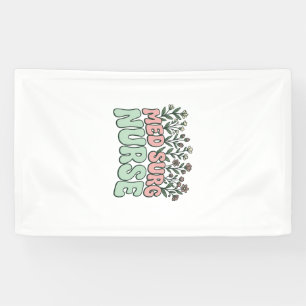 Banderoles Infirmière en chirurgie florale vintage vector des