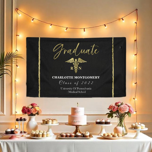 Banderoles Infirmière Médicale Caduceus Grad Party (Créateur téléchargé)