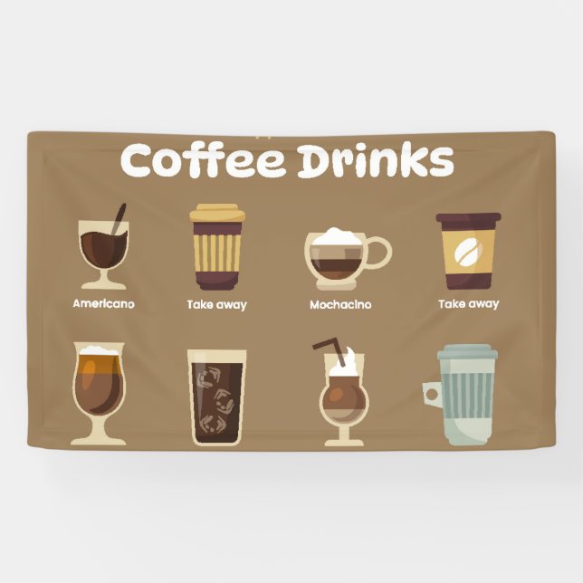Banderoles Infographie des types de café (Horizontal)