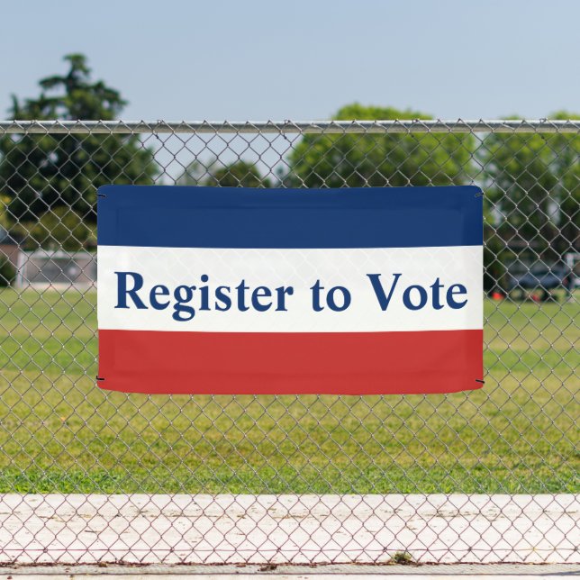 Banderoles Inscrivez-vous pour voter Red White and Blue Strip (Insitu)