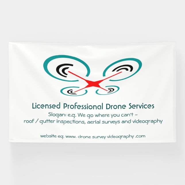 Banderoles Inspection des drones et service vidéo, pilote (Horizontal)