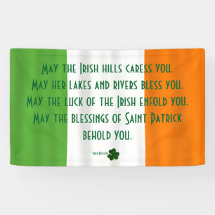 Banderoles Inspirational Irish Blessing Shamrock Patrick