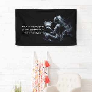 Banderoles Instructeur de Yoga Méditation Lotus Pose Lumineus