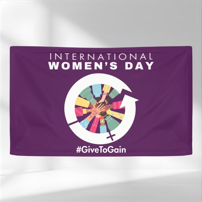 Banderoles International Women’s Day 2026 Give To Gain (Créateur téléchargé)