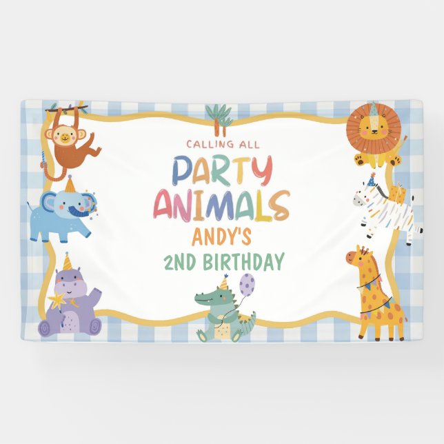 Banderoles Invitation à la fête d'anniversaire pour les fêtar (Horizontal)