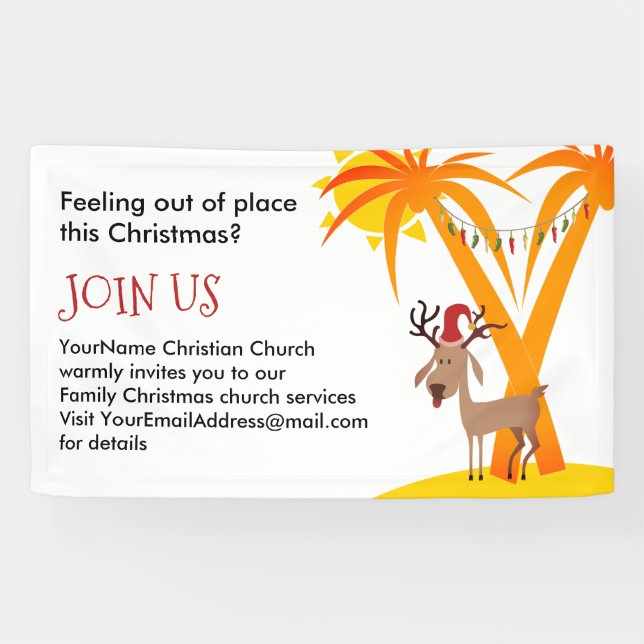 Banderoles Invitation à l'église de Noël (Horizontal)
