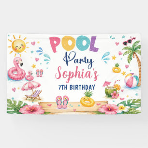 Banderoles Invitation d'anniversaire à la fête tropicale au b