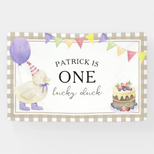 Banderoles Invitation d'anniversaire pour 1 an avec un caneto