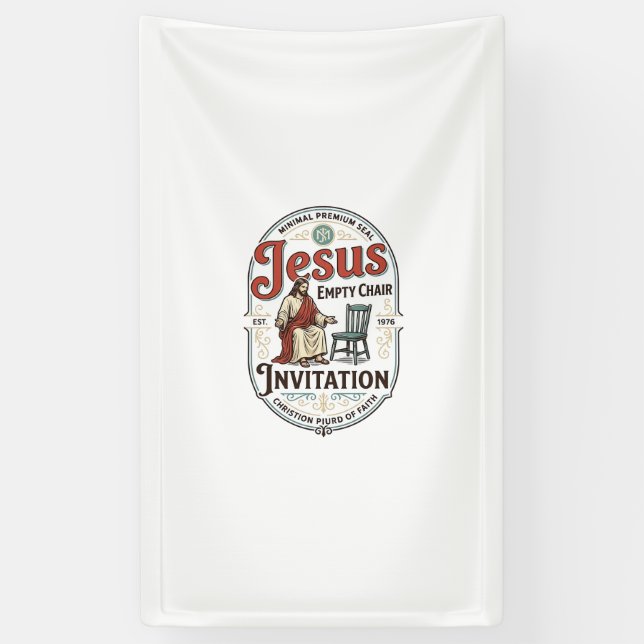 Banderoles Invitation Jésus Chaise Vide Invitation Jésus Chai (Vertical)