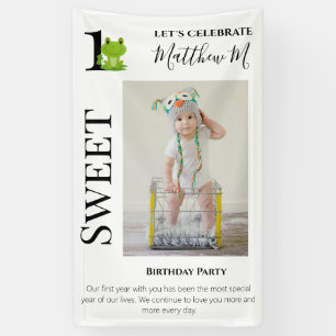 Banderoles Invitation pour le 1er anniversaire de Grenouille