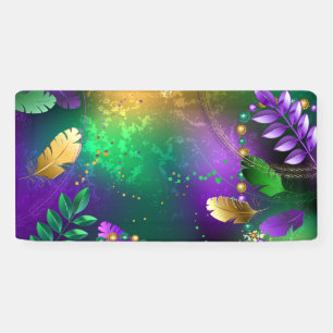 Banderoles Iridescente mardi gras arrière - plan avec perles