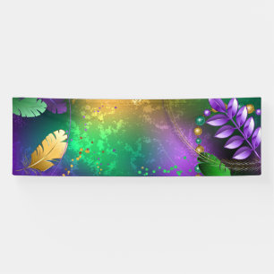 Banderoles Iridescente mardi gras arrière - plan avec perles