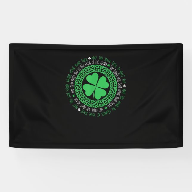 Banderoles Irish Blessing Celtic Knot 4 Clover à feuille - St (Horizontal)