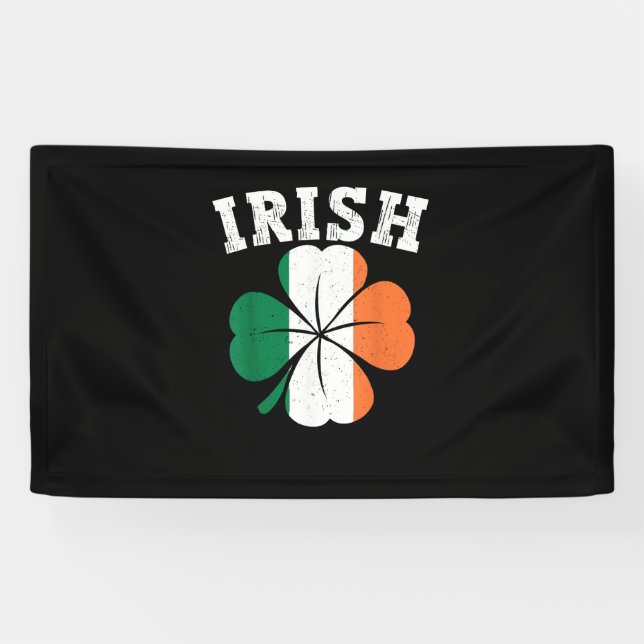 Banderoles Irlande Shamrock Irlande Drapeau Saint Patrick Jou (Horizontal)