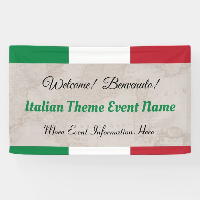 Banderoles  Italian Theme Event Welcome (Horizontal)