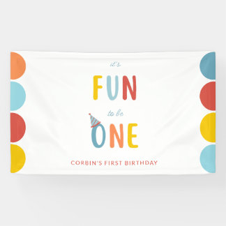 Banderoles It's Fun To Be One Colorful Birthday Party Banner