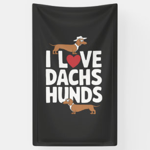 Banderoles J'adore les dachshunds Graphique amusant pour les 