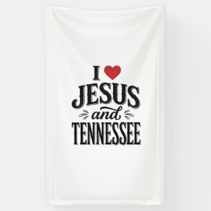 Banderoles J'aime Jésus et Tennessee Vintage Design Chrétien