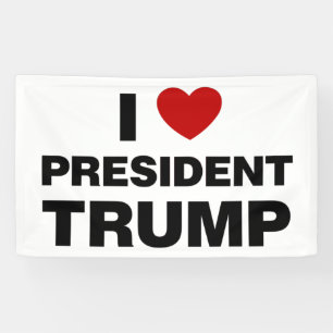 Banderoles J'aime le président Trump Heart