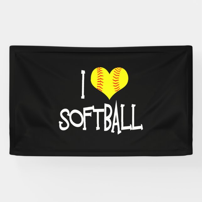 Banderoles J'Aime Le Softball (Horizontal)