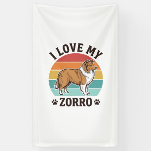 Banderoles J'aime mon design vintage Zorro amateur de chien_1