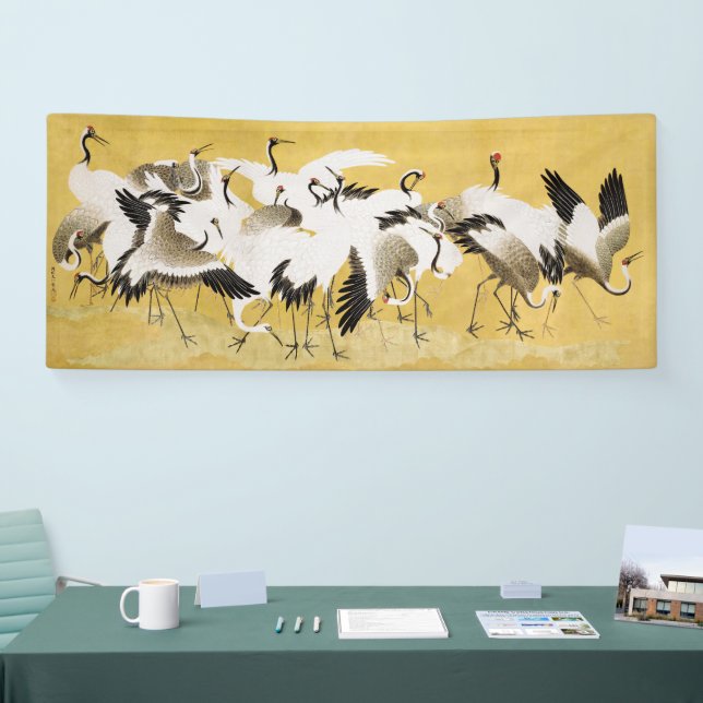 Banderoles Japanese Cranes Vintage Bird Classic (Salon professionnel)
