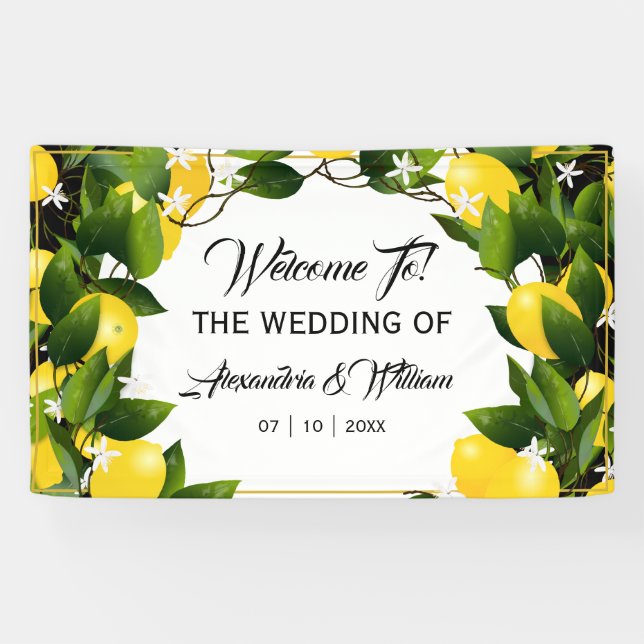 Banderoles Jardin de couronnes de citron moderne | MARIAGE (Horizontal)