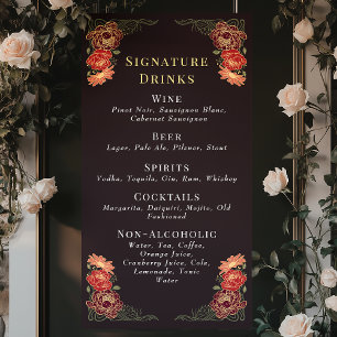 Banderoles Jardin enchanté Mariage Floral Boissons Bar Menu