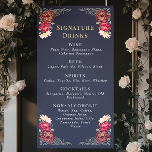 Banderoles Jardin enchanté Mariage Floral Boissons Bar Menu