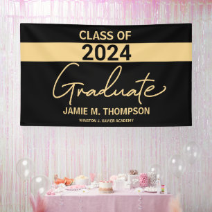 Banderoles Jaune or Noir Promotion 2024 CélébrezDiplômé 