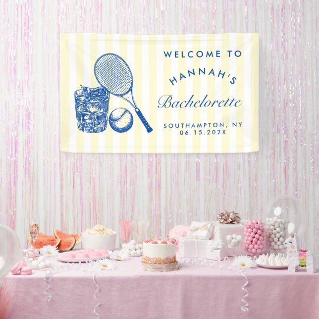 Banderoles Jaune Rétro Dernier Balancement Avant Le Tennis Ba (Fête)