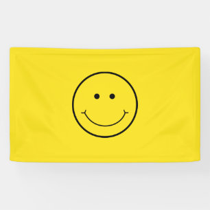 Banderoles Jaune Sourire Grin Face Heureux