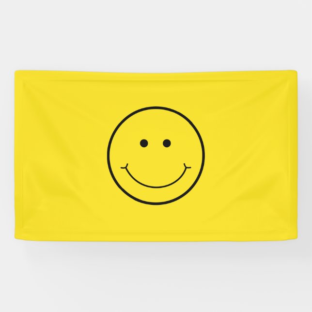 Banderoles Jaune Sourire Grin Face Heureux (Horizontal)