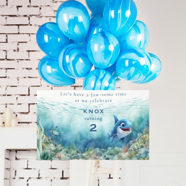 Banderoles Jaw-some Shark Bite Affiche de bienvenue de fête d (Créateur téléchargé)