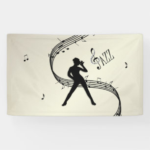 Banderoles Jazz Dance Golden Music Banner
